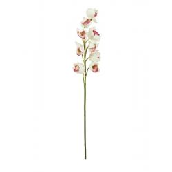Umělá květina- rozkvetlá orchidej do vázy, bílo- růžová, 90 cm