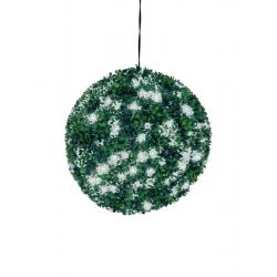 Dekorativní závěsná koule Zimostráz (buxus) osvětlená, 200 bílých LED, průměr 40 cm