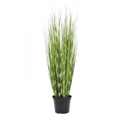 Dekorativní umělá zebrovaná tráva jako živá, v květináči, zelená, vysoká 90 cm