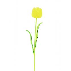 12 kusů dekorativních křišťálových tulipánů, žlutá, pokojová dekorace, 61 cm