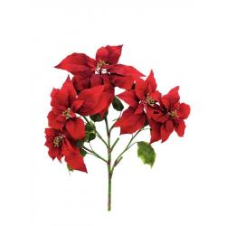 Umělá vánoční hvězda rozkvetlá, červené květy, k zapíchnutí, 60 cm