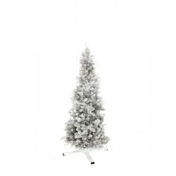 Luxusní umělý vánoční strom - jedle se stojanem, stříbrná lesklá, 180 cm