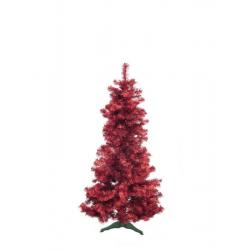 Luxusní umělý vánoční strom - jedle se stojanem, červená lesklá, 180 cm