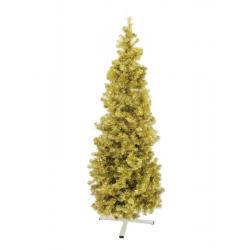 Luxusní umělý vánoční strom - jedle se stojanem, zlatá lesklá, 210 cm