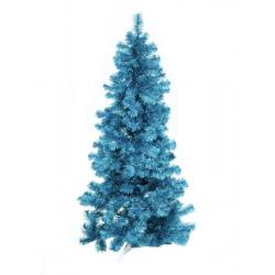 Luxusní umělý vánoční strom - jedle se stojanem, tyrkysová lesklá, 210 cm