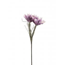 Umělá květina do vázy - větvička Magnolie s fialovými květy, 100 cm