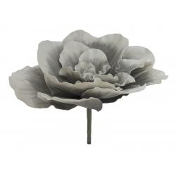 Obří umělá květina růže - do dekorací / k zapíchnutí, šedivá, výška 80 cm