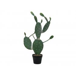 Umělá kaktus v květináči - Nopal kaktus, tmavě zelený, výška 76 cm